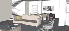 3D Open Space design - relaxation area view